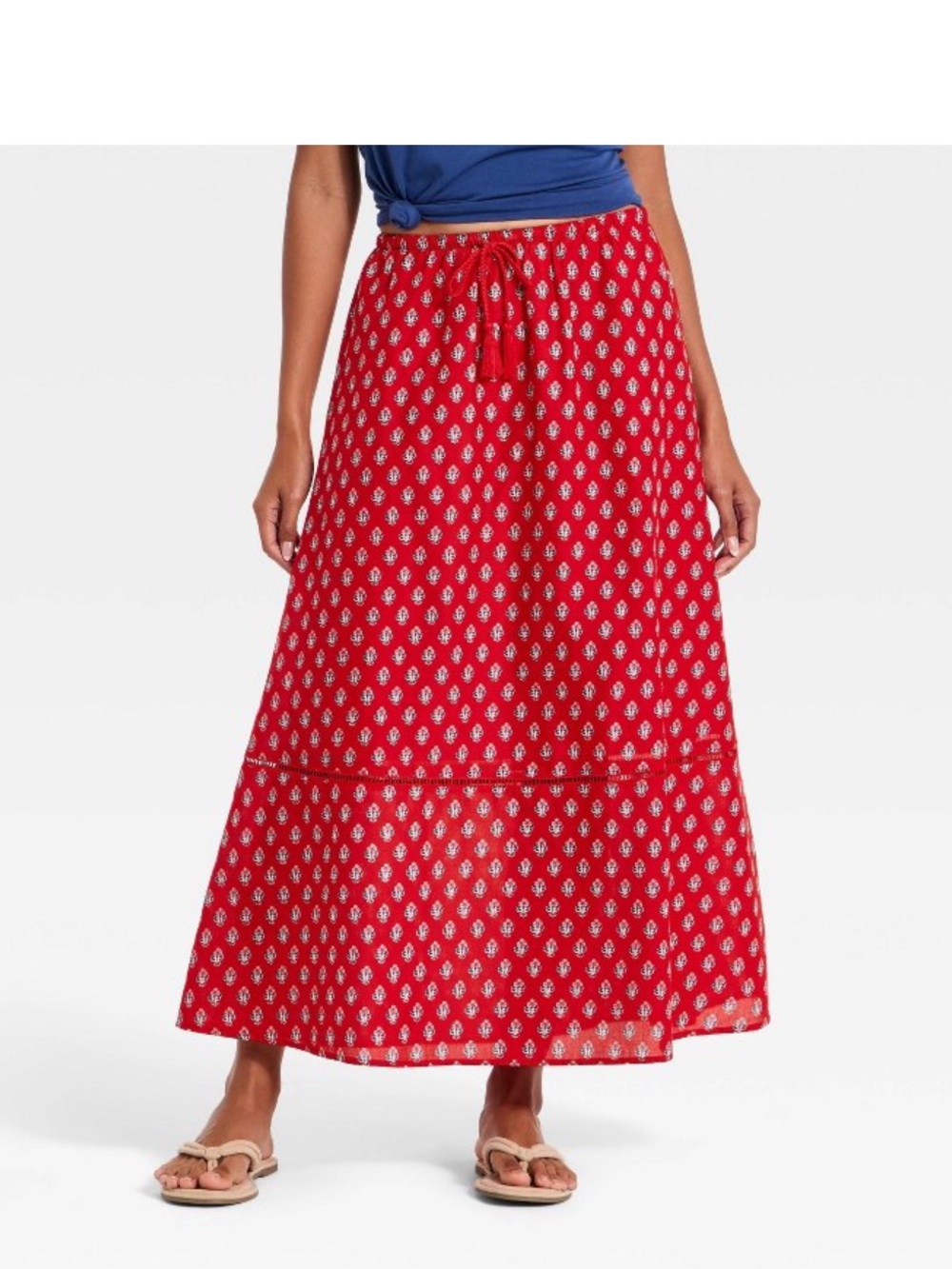 Universal Thread Maxi Skirt - Red Floral - Picture 2 of 5